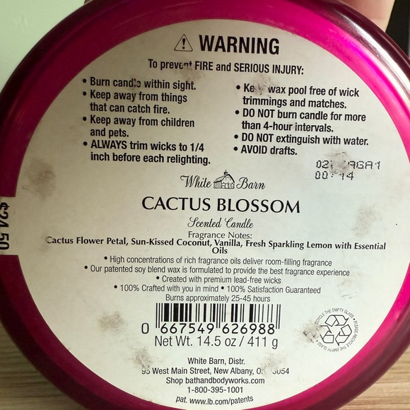 Bath & Body Works Cactus Blossom 3-Wick Candle - Picture 3 of 5